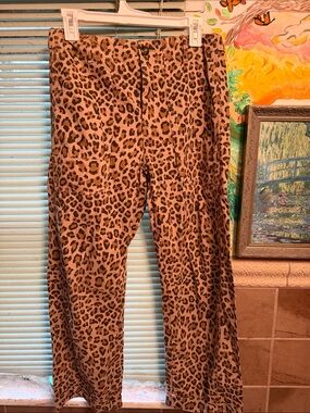 pistola Leopard Print Wide Leg Pants - Tan & Black